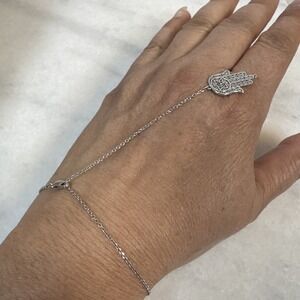 925 Good Luck Hamsa or Hand Of Fatima The Star Of David Bracelet?  With Pendant